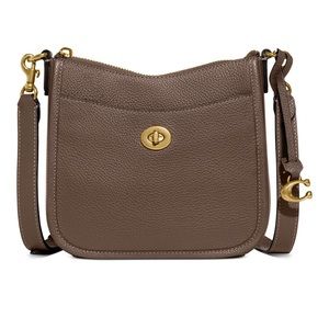 Coach Pebble Leather Chaise 19 Crossbody Dark Stone new